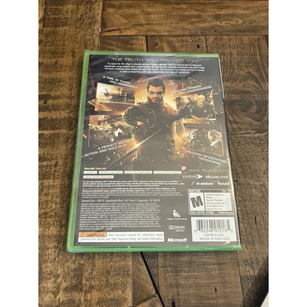 Deus Ex Human Revolution (Microsoft Xbox 360, 2011) Game New & Factory Sealed